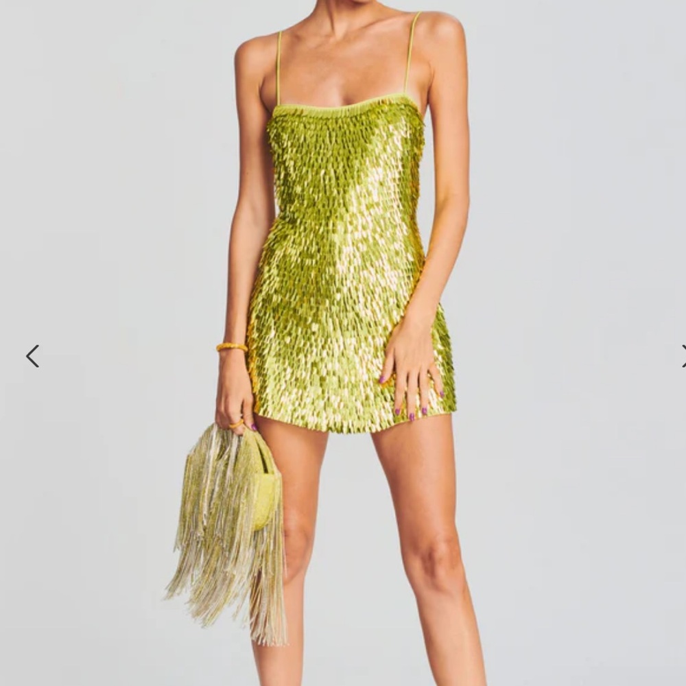 Retrofete Lime Green Sequin Dress